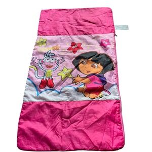 2005 Dora the Explorer‎ Sleeping Bag Pink Stars Toddler Kids Cozy Adventure